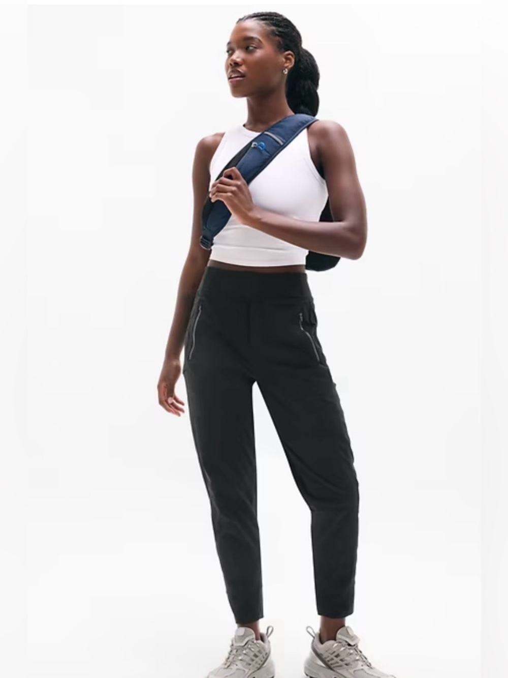 Athleta Black Trekkie North High-Rise Hiking Active Outdoor Zip Pocket Joggers